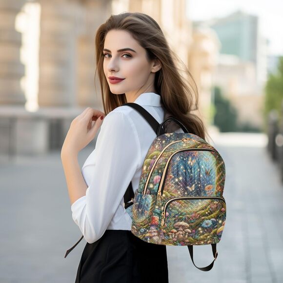5594 Mini Backpack Fairyland Forest Mushrooms Mini Backpack Purse main image 4